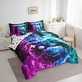 thumbnail image 3 of Castle Fairy Video Game Boy 7 Pieces Bedding Comforter Set,Purple Blue Teal Gamer Full Bedding Set Lightweight,Galaxy Universe Fitted Sheet Flat Sheet,Ultra Soft Home Decor, 3 of 8