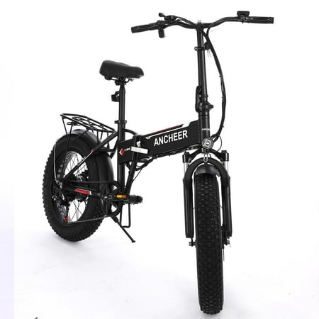 Folding Electric Mountain Bike Fat Tire 6 Speeds Bicycle Beach Snow 250W Motor 48V 8AH Battery