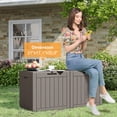 thumbnail image 6 of Bifanuo 31 Gallon Deck Box, Resin Outdoor Storage Box, Waterproof and UV Resistant Lightweight Storage Deck Box for Garden Tools, Supplies, Toys, Set of 2, 6 of 7