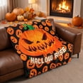 thumbnail image 4 of SLYNSHome Halloween Throw Blanket Pumpkin Face Pattern Soft Polyester Cozy Lightweight Decorative Blanket For Couch Sofa Bed Fall Seasonal Home Decor, 4 of 7