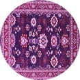 thumbnail image 1 of Ahgly Company Indoor Round Oriental Pink Industrial Area Rugs, 7' Round, 1 of 4