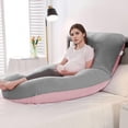 thumbnail image 2 of Almohada para el Embarazo,Almohada de Maternidad en Forma de U,Brinda Soporte para Todo el Cuerpo,Múltiples Formas de Uso,Mejor Compañero para Mujeres Embarazadas Descansen. (GIRS+Rosa), 2 of 7