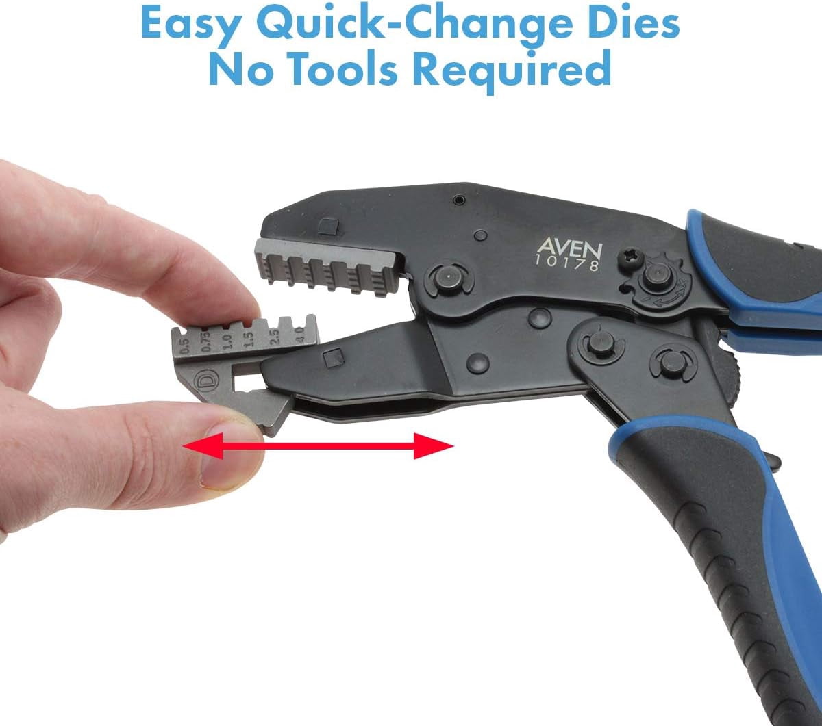Aven 10171-KIT Deluxe Crimping Tool Kit with Frame, 5 Dies, Wire Stripper & Connector Set - 148 Piece