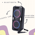 thumbnail image 3 of Bocina  Bluetooth,Karaoke , Luz Led 600 W  + Audifonos  COMBO  AIWA AWPOK6L, 3 of 4
