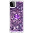 thumbnail image 2 of case for Samsung Galaxy A22 5G Case (Not 4G),Creativity Clear Quicksand Glitter Flowing Liquid Floating Soft TPU Case w/Stand Bling Diamond Sparkle Phone Cover for Samsung Galaxy A22 5G  Purple, 2 of 14