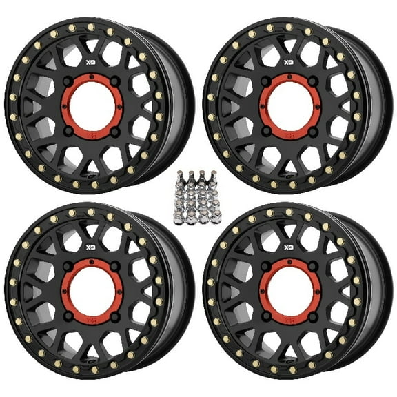 KMC XS235 Grenade Beadlock Wheels/Rims ( 10mm) 14" Sportsman 550 850 1000