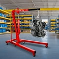 thumbnail image 3 of Steel Hydraulic Engine Hoist with Lever, 2 Ton/4400 LBS, Heavy Duty Cherry Picker Shop Crane with Adjustable Boom, Folding Engine Crane with Leveler for Mechanics, Equipment Lifting, Loading, 3 of 10