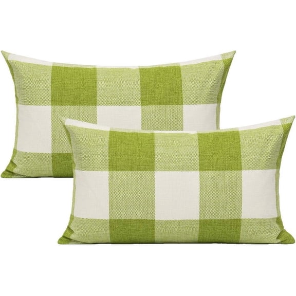 Outdoor Farmhouse Buffalo Plaids Throw Pillow Covers  of 2 Black White Decorative Classroom Front Porch Classic Decor Retro Boho Cushion Cases Fall Home Rustic Check for Couch Patio