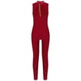 thumbnail image 3 of LiiYii Little Girls Sleeveless Full Body Jumpsuit One Piece Tank Unitard Gymnastics Leotard Shiny Romper Burgundy 12, 3 of 6