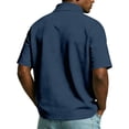 thumbnail image 4 of Kixjoy 250 Anniversary Usa Men's Shirt Short Sleeve Quarter Zip Collared T-Shirt Casual American Flag Print Tshirt Soft Lightweight Patriotic Shirts, Navy XL, 4 of 4