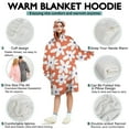 thumbnail image 5 of Orange Daisy Flower White Petals Pattern Wearable Oversized Blanket,Wearable Blanket Hoodie for Adults,Cozy Hooded Blankets with Super Pockets,Super Warm Fuzzy Pullover for Women & Men, 5 of 6