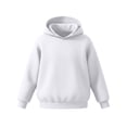 thumbnail image 4 of Zylanna Girls Hoodie Sweatshirts, Long Sleeve Classic Hooded Solid Color Loose Fit Casual Pullover Tops for Fall White Size 9-10, 4 of 9