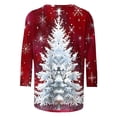 thumbnail image 5 of Royisotas Casual Womens Tops Plus Size Winter Red 3/4 Sleeve Christmas Shirts Loose Fit Crew Neck Fitted T-Shirts for Women, 5 of 5