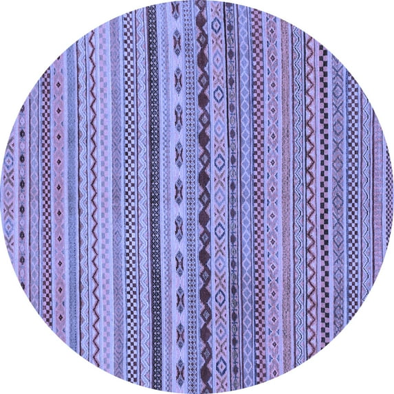 Ahgly Company Indoor Round Oriental Blue Modern Area Rugs, 7' Round