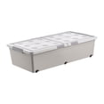 thumbnail image 1 of Organizador de almacenamiento con ruedas debajo de cama, resistente y multifuncional, con ruedas, para ropa, dormitorio, ropa de cama, zapatos y 100x50x28cm, 1 of 8