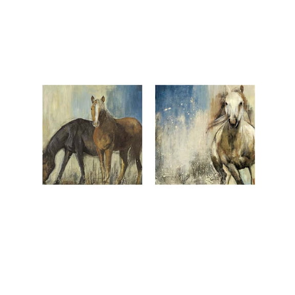Great Art Now Horses by Posters International Studio 2 Piece Print Art Set Each 12"W x 12"H