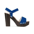 thumbnail image 3 of BLISSFUL STEP Women's Platform Slingback High Heels Chunky Heels Sandals Deep Blue (Size 8.5), 3 of 6