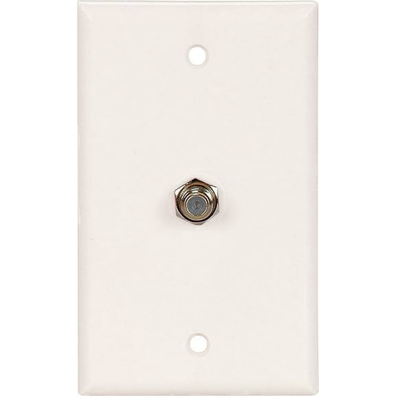 Eaton Cooper Wiring 1172W Wallplate with Coaxial Adapter, 4-1/2 in L, 2-3/4 in W, 1 -Gang, Thermoplastic, White