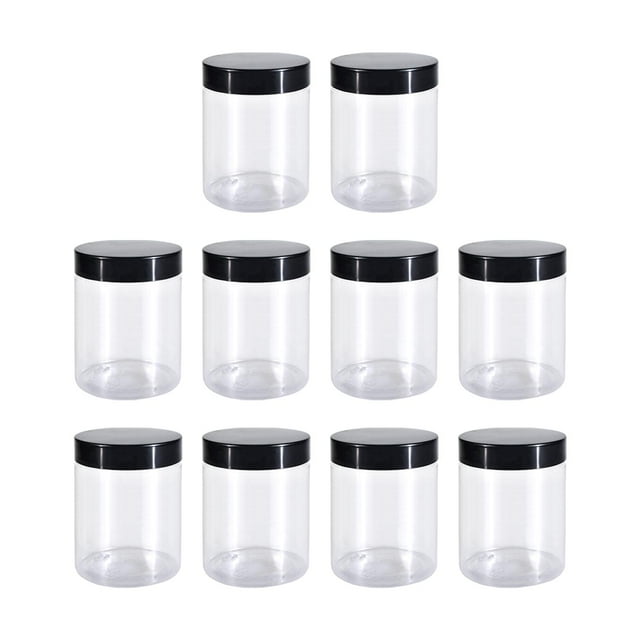 Tarro para mascotas con tapa redonda apilable, reutilizable, ligero, transparente, latas de cocina para 10 unidades de 500 ml.