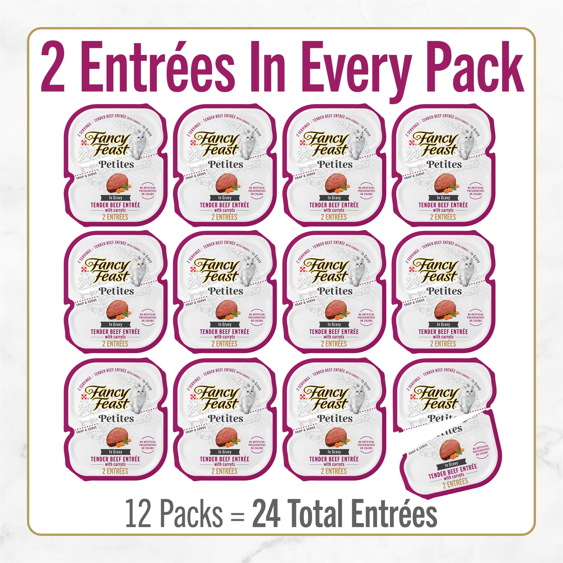 Purina Fancy Feast Petites Tender Beef Entree With Carrots in Gravy Gourmet Wet Cat Food Pate