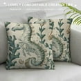 thumbnail image 3 of Sea Horse Pillow Covers Vintage Green Underwater Landscape Crab Shells Throw Cushion Covers,Summer Ocean Beach Theme Room Decor Cushion Cases for Couch and Bed, 3 of 5