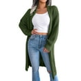 thumbnail image 2 of Vedolay Women Sweater Long Sleeve Solid Casual Spring Fall Button Knit Cardigan Green,L, 2 of 4