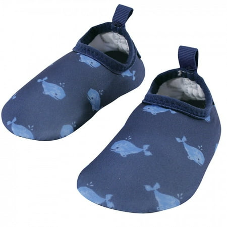 Hudson Baby Infant and Toddler Water Shoes for Sports, Yoga, Beach and Outdoors, Blue Whales, 0-6M/1-2 Infant