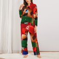 thumbnail image 2 of Saiise Mario Cm Print Women Soft Pama Sets,Long Sleeve Sleepwear Button Up 2-Piece Pjs Lounge Sets-Large, 2 of 8