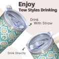 thumbnail image 4 of 20oz Geometric Design Tumbler with Handle, Double Wall Insulated Stainless Steel Travel Coffee Mug Leak-Proof Straw Lid, 4 of 5