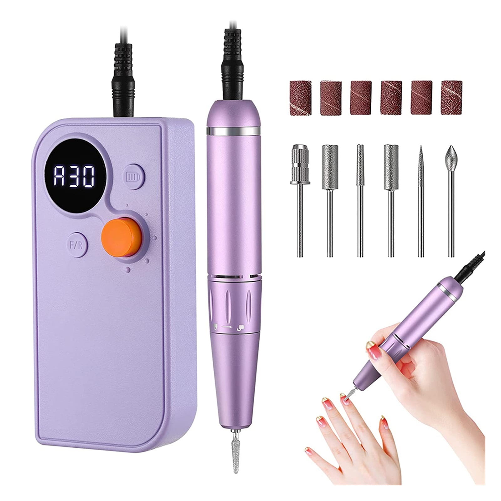 Rechargeable Nail Drill Machine, Electric Nail Drill Sander, Manicure Milling Cutter Set, Professional Nail File Gel Polish Remover ,Low Noise