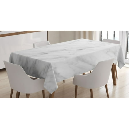 

Marble Tablecloth Carrara Marble Tile Surface Organic Sculpture Style Granite Model Modern Design Rectangular Table Cover for Dining Room Kitchen 52 X 70 Inches Dust Grey White by Ambesonne