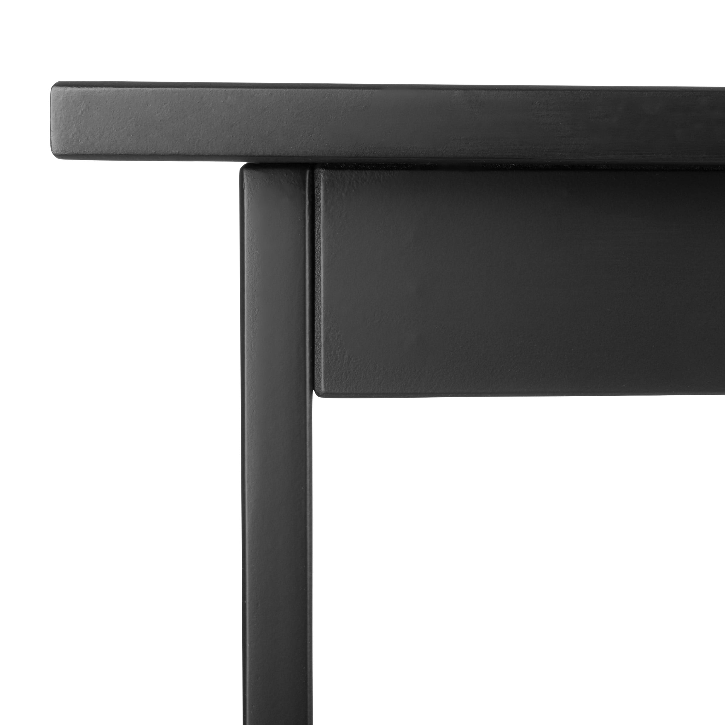 Lavish Home 2-Tier Console Table - 39x11.8in Narrow Entryway Table (Black)