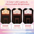 thumbnail image 5 of Costway Kid Vanity Table Stool Set Tri-Folding Mirror Adjustable 3-Color LED Lights Pink, 5 of 10
