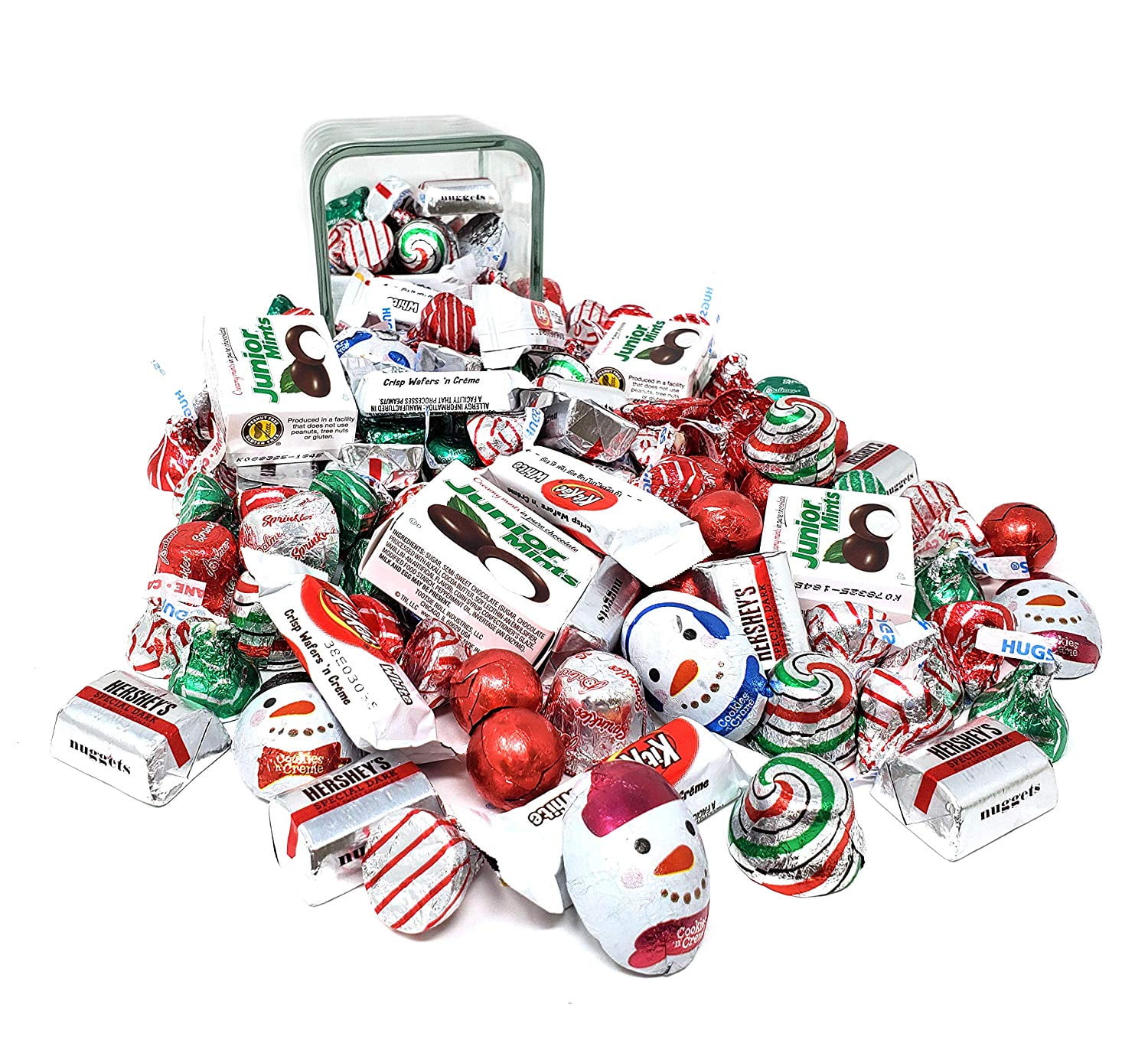 Christmas Mix Junior Mints, Kit Kat, Snowmen, Peppermint Bark Bells, Milk Chocolate Candy