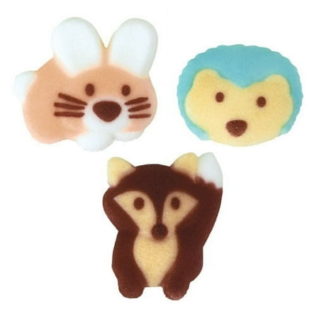 Woodland Buddies Molded Sugar Cake/Cupcake Decorations - 12 ct