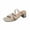 Beige, variant on WRKEKC Women's Sandals One Strap Buckle Mid Heel Chunky Open Toe Casual Slides Comfortable Spring Summer Flip Flops for Women