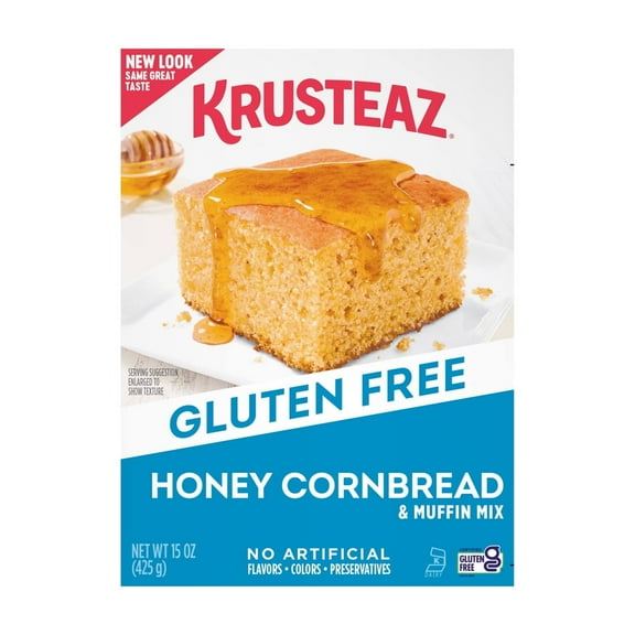 Krusteaz Gluten Free Honey Cornbread Mix, Made with Real Honey, 15 oz Box (Pack of 3)