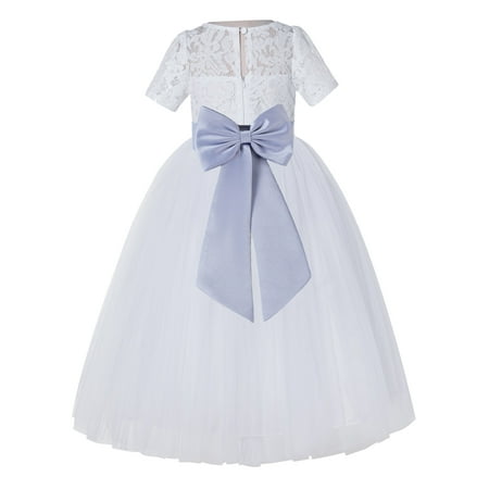 

White Floral Lace Vintage Flower Girl Dresses Special Occasions LG2T