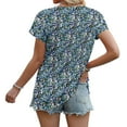 thumbnail image 4 of T Shirts For Women Womens Tops Summer Daily Casual V Neck Shirts Short Sleeve Tops Blouses Loose Fit Shirt, 4 of 5