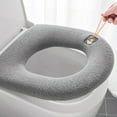 thumbnail image 4 of Luxshiny toilet seat liners polyester dark grey reusable daily use 1Pack, 4 of 8