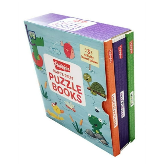 HIGHLIGHTS: Baby's First Puzzle Books: Interactive Board Books for Babies and Toddlers, 3 Fun Activity Books with Foam Puzzle Pieces, Mazes, Silly Scenes for Play Time (Hardcover)