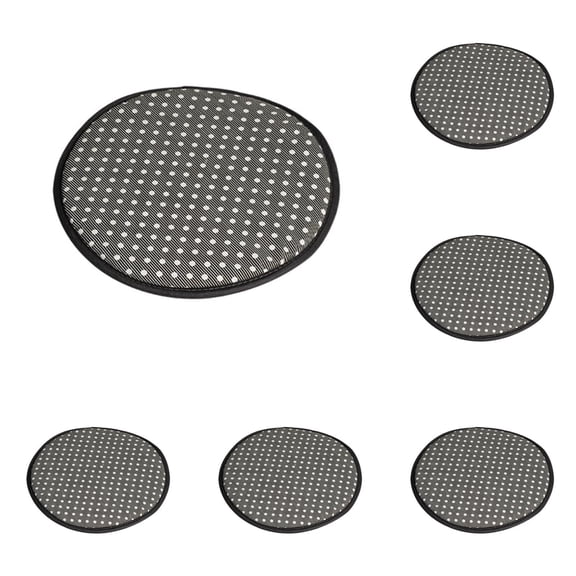 Grey Round Chair Pads for Hard Seats, Non Soft Thin Cushion for Outdoor Patio Chairs and Stools, Garden Chair Pad for Dining Room and Terrace, 11.8 Inch Round Seat Cushion (5 Pack)