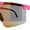Pink Gold Mirror, variant on 80s Pop Paint Splatter Rimless Half Rim Oversize Sport Plastic Sunglasses Pink Gold Mirror