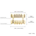 thumbnail image 3 of Copper Zirconia Vampire Fangs Grillz Set, Gold & Silver Tone Iced Teeth Caps with Square Accents,Top and Bottom Dental Jewelry for Hip Hop Parties, 3 of 7
