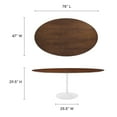 thumbnail image 6 of Modway Lippa 78" Oval Wood Dining Table in Walnut, 6 of 7