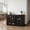Brown, variant on Demi Bonn Kitchen Storage Cabinet, Buffet Sideboard, with Glass Sliding Door, for Dining Room, Kitchen, Living Room, Black