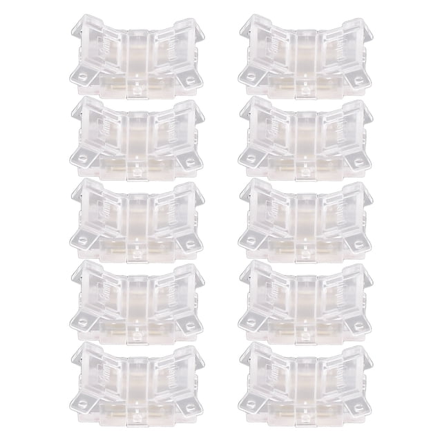 10 Uds. Conectores de tira de luz LED 2 pines 8mm tira a tira conectores de tira de luz LED COB sin soldadura