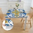 thumbnail image 2 of WERPE Tablecloth Boho Yellow Decorative Retro Blue Geometric white, 2 of 7