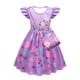 thumbnail image 1 of Encanto Mirabel Vestido Niña Estampado Isabella Mangas Voladoras Vestido Casual Y Bolso,Vestido morado y bolso,130 For 6-7Years, 1 of 3