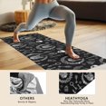 thumbnail image 4 of Black White Gothic Cat Skull Key Pattern Hot Yoga Mat Towel Non Slip for Hot Yoga - Quick-Drying Yoga Mat Cover with 4 Corner Pockets with Travel Bag - Hot Yoga Towel Non Slip 70"x26", 4 of 6